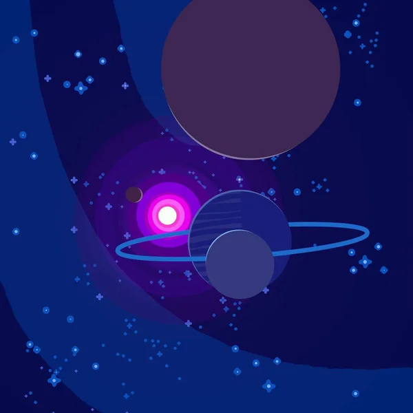 2d illustration. Cartoon draw style space picture. Deep vast space ...