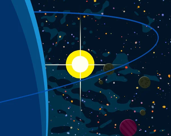 Иллюстрация Карикатурный Рисунок Стиле Космической Картины Глубокое Огромное Пространство Звезды — стоковое фото