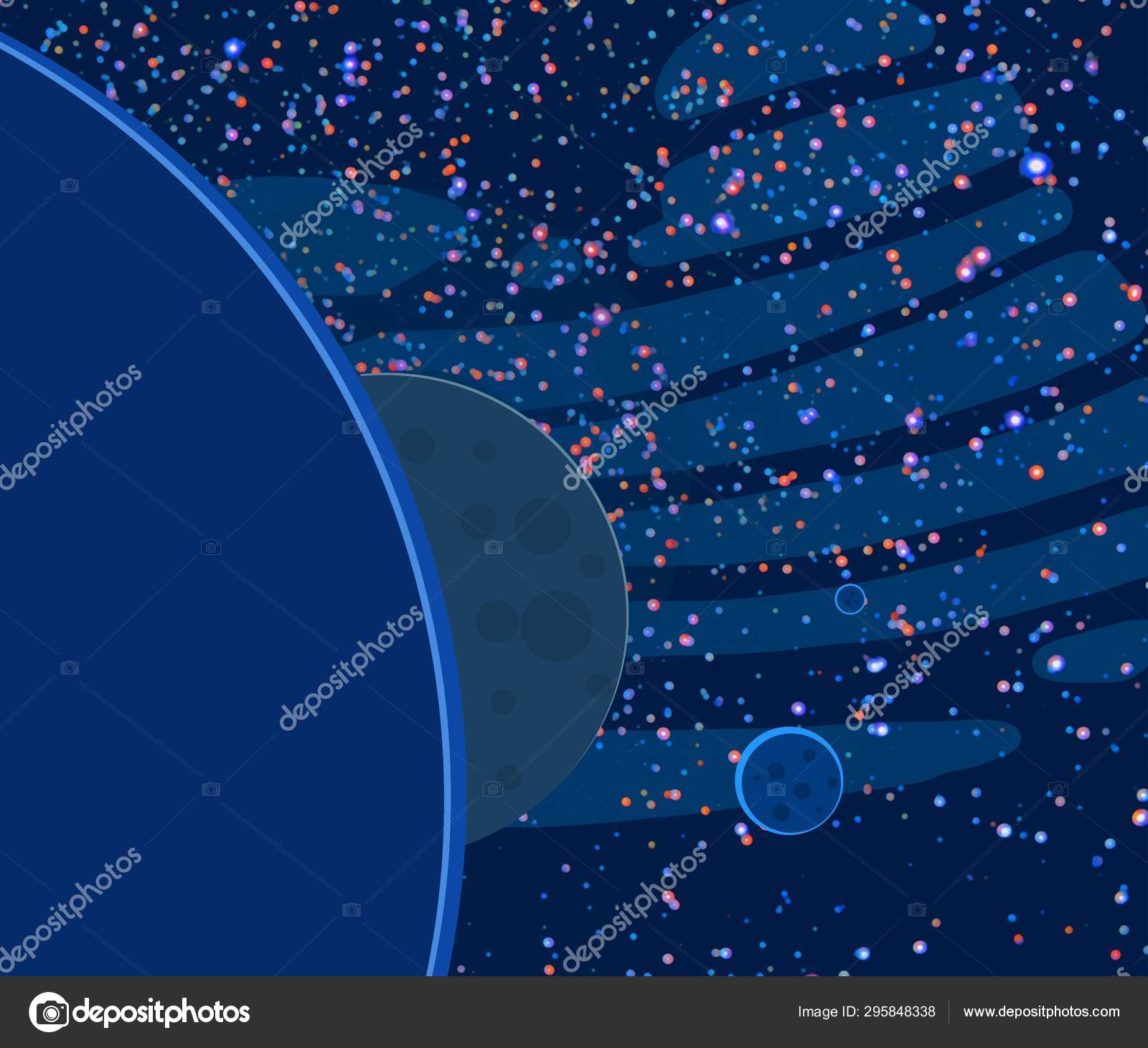 Illustration Cartoon Draw Style Space Picture Deep Vast Space Stars ...