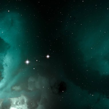 Derin uzay yıldız alanı. Evren yıldızlarla ve gazla dolu. çok uzak bir evren çizimi. 