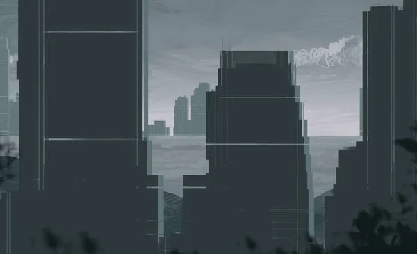 Abstrakter Stadthintergrund Darstellung — Stockfoto