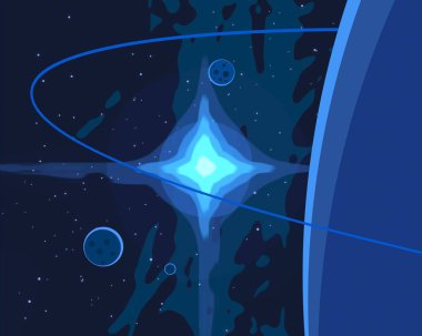 uzay figürleri ile güzel cosmos arka plan