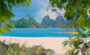 Arka planda güzel tropikal plaj