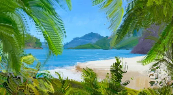 背景に美しい熱帯のビーチ — ストック写真
