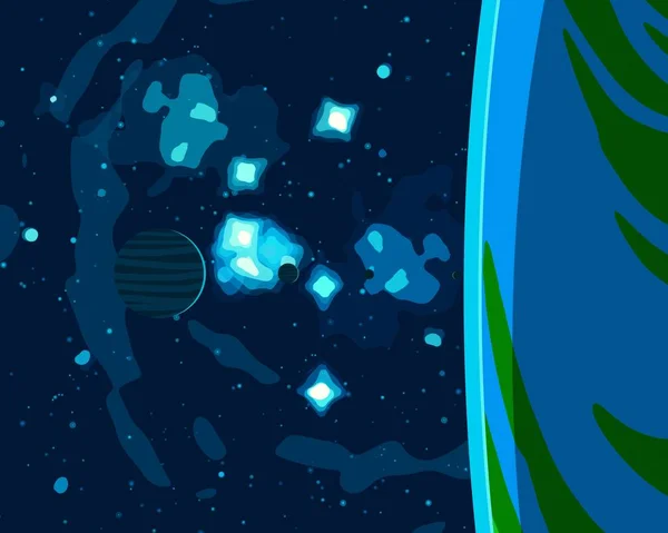 Illüstrasyon Karikatür Uzay Arka Plan Resmi Derin Yıldızlararası Uzay Yıldızlar — Stok fotoğraf