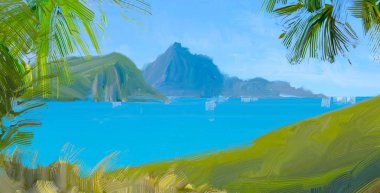 Arka planda güzel tropikal plaj