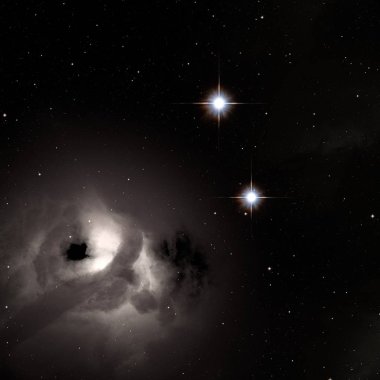 Derin uzay yıldız alanı. Evren yıldızlarla ve gazla dolu. çok uzak bir evren çizimi. 