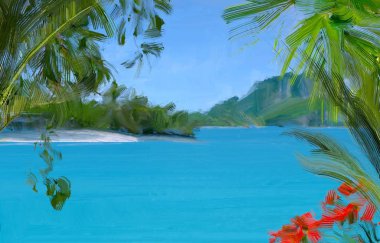 Arka planda güzel tropikal plaj