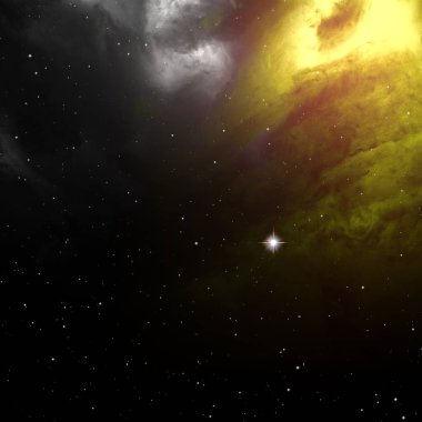 Derin uzay yıldız alanı. Evren yıldızlarla ve gazla dolu. çok uzak bir evren çizimi. 