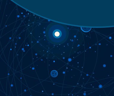 2d illüstrasyon. Karikatür stil boşluk resmi çizin. Derin geniş alan. Yıldızlar, gezegenler ve uydular. Çeşitli bilim kurgu yaratıcı fon. Uzay sanatı. Uzaylı güneş sistemleri. Gezegenler ve Uydular.