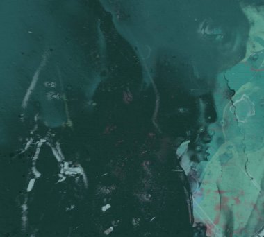 2D çizim. Beton duvar yazısı. Modern sanat tarzı. Çok renkli şekiller ve desenler. El yapımı sprey resimler. Kabataslak boyalı yüzey. 