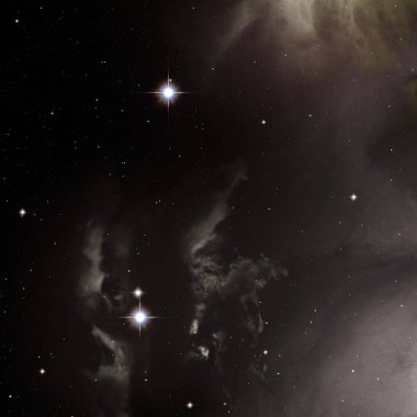 Derin uzay yıldız alanı. Evren yıldızlarla ve gazla dolu. çok uzak bir evren çizimi.