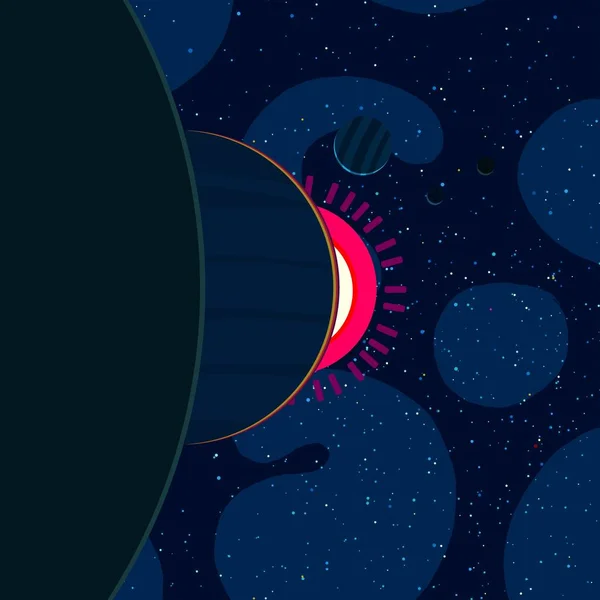 Ілюстрація Мультяшний Стиль Малювання Глибокий Міжзоряний Простір Зірки Планети Супутники — стокове фото