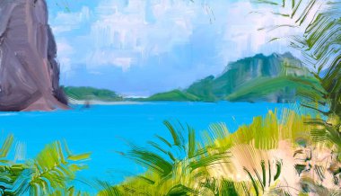 Arka planda güzel tropikal plaj