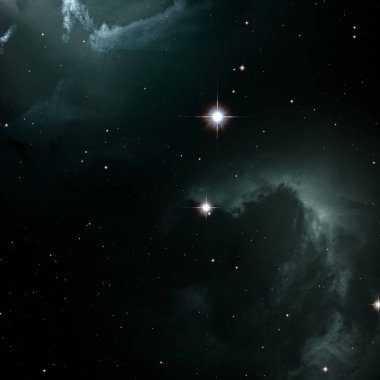 Derin uzay yıldız alanı. Evren yıldızlarla ve gazla dolu. çok uzak bir evren çizimi. 