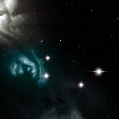 Derin uzay yıldız alanı. Evren yıldızlarla ve gazla dolu. çok uzak bir evren çizimi. 