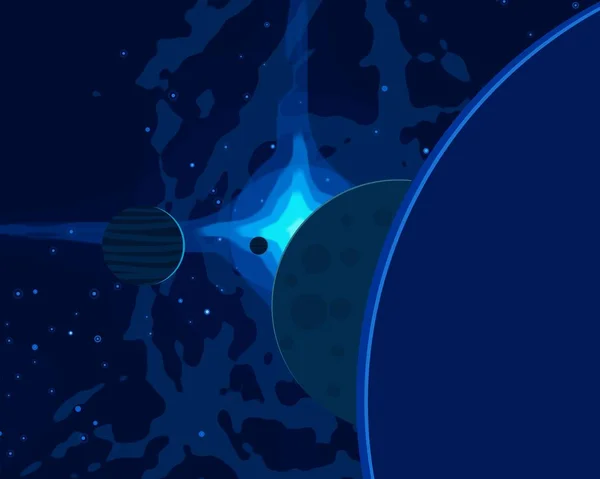 Illusztráció Cartoon Kozmoszban Háttérkép Mély Csillagközi Térben Csillagok Bolygók Holdak — Stock Fotó
