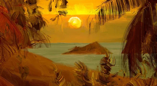 Tropischer Strand Sonnenuntergang Hintergrund — Stockfoto