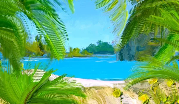 Красивый Тропический Пляж Заднем Плане — стоковое фото