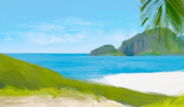 Arka planda güzel tropikal plaj