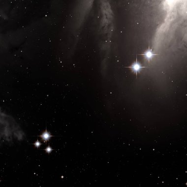 Derin uzay yıldız alanı. Evren yıldızlarla ve gazla dolu. çok uzak bir evren çizimi.