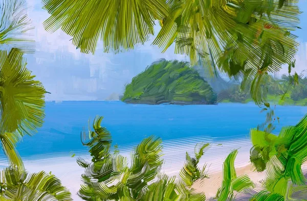 Mooi Tropisch Strand Achtergrond — Stockfoto
