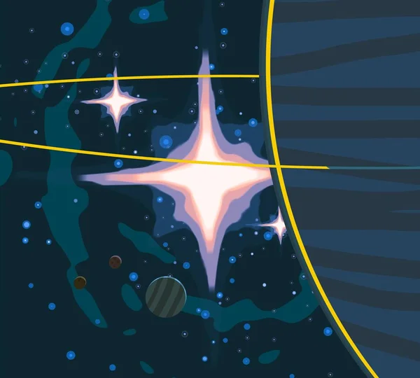 Ilustração Desenhos Animados Imagem Fundo Espaço Espaço Interestelar Profundo Estrelas — Fotografia de Stock