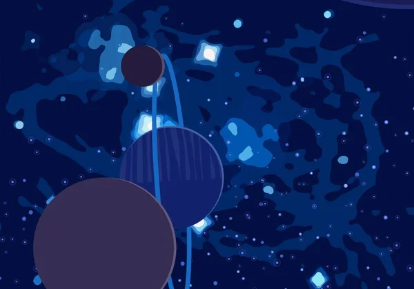 Illustration Cartoon Cosmos Background Image Deep Interstellar Space Stars Planets — Stock Photo, Image