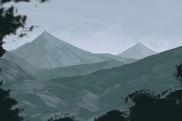Αφηρημένη Σιλουέτες Φόντο Βουνά — Φωτογραφία Αρχείου