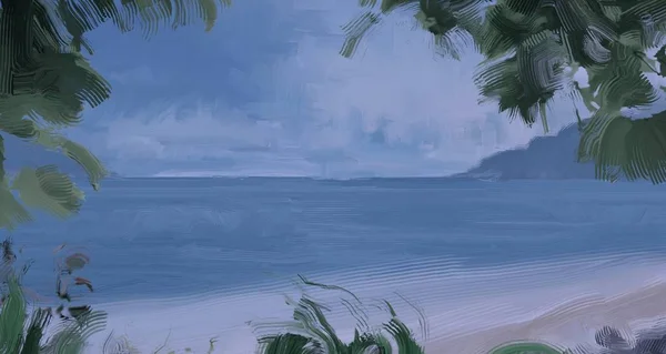 Spiaggia Tropicale Palme — Foto Stock