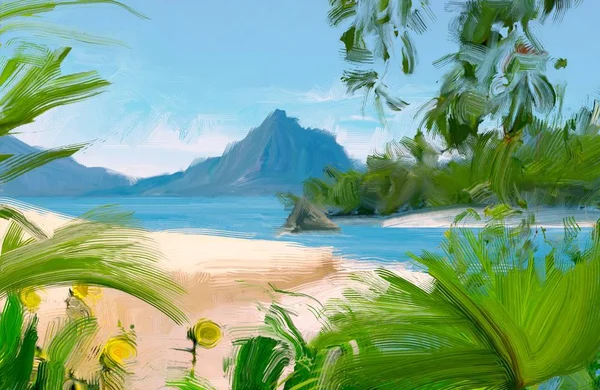 Piękna Tropikalna Plaża Tle — Zdjęcie stockowe