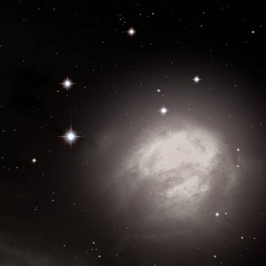 Evren yıldız ve gazla dolu. Uzak evren İllüstrasyon.  