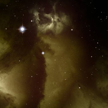 Evren yıldız ve gazla dolu. Uzak evren İllüstrasyon.  