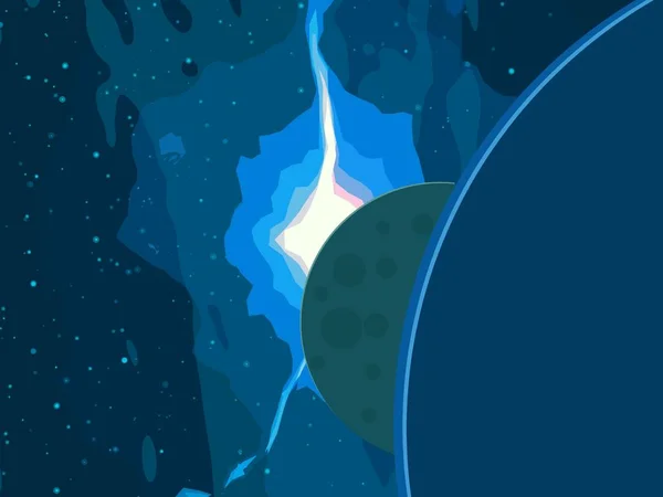 2Dイラスト 漫画コスモスの背景画像 深い星間空間 月様々なSfクリエイティブな背景 宇宙芸術想像上の宇宙の背景 — ストック写真