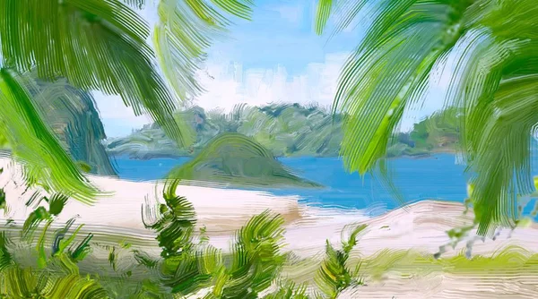 美丽的热带海滩背景 — 图库照片