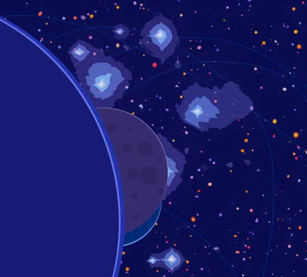 Ілюстрація Мультфільм Простору Фонового Зображення Глибокий Великий Простір Зірки Планети — стокове фото