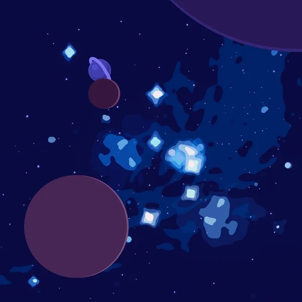 Abbildung Cartoon Raum Hintergrundbild Tiefe Weite Sterne Planeten Und Monde — Stockfoto