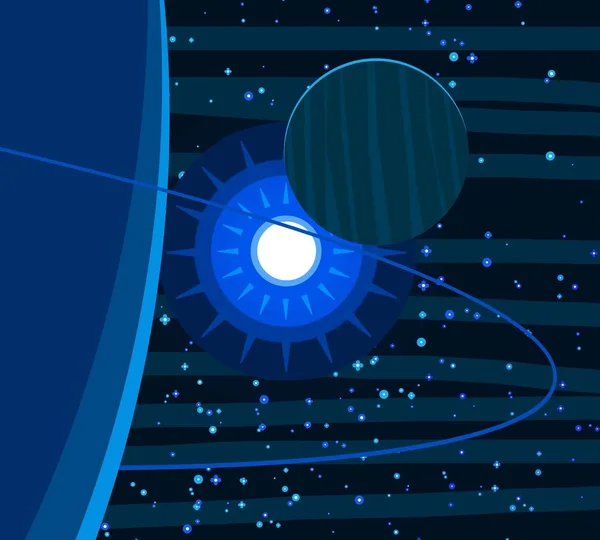Illusztráció Cartoon Space Háttérkép Mély Csillagközi Térben Csillagok Bolygók Holdak — Stock Fotó
