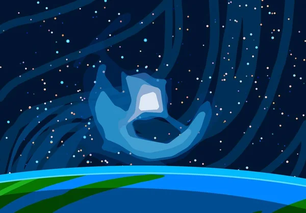 ภาพประกอบ ภาพพ นหล งอวกาศการ างใหญ ดาวเคราะห และดวงจ นทร ยายว ทยาศาสตร — ภาพถ่ายสต็อก