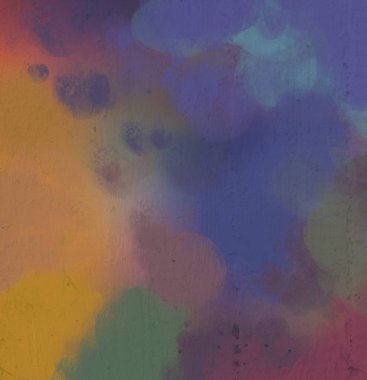 2d illüstrasyon. Beton düz duvar grafitisi. Modern sanat tarzı. Çok renkli şekil ler ve desenler. El yapımı sprey resimleri. Boyalı pürüzlü yüzey. Fırça darbeleri. 