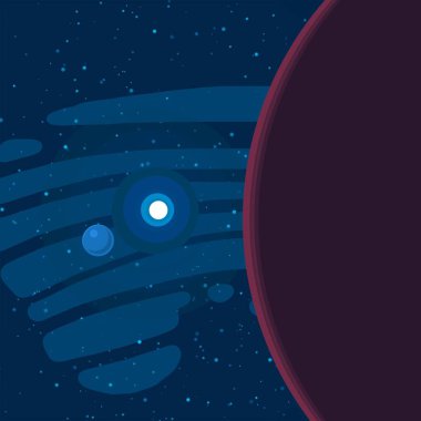 2d illüstrasyon. Karikatür uzay arka plan resmi. Derin geniş alan. Yıldızlar, gezegenler ve uydular. Çeşitli bilim kurgu yaratıcı fon. Uzay sanatı. Yabancı gezegenler.