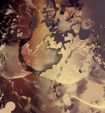 Soyut rastgele şekiller. 2D illüstrasyon arka planı. Düz beton duvarda sanatsal modern sanat kalıpları. Kabataslak boyalı yüzey. El yapımı fırça darbeleri.