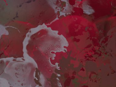 Beton duvara soyut boyama zemini. 2d illüstrasyon. Çeşitli renkli desenler el düz yüzeye boyanmış. Boyalı pürüzlü yüzey. El yapımı fırça darbeleri. 