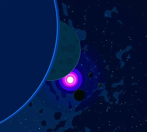 Illusztráció Cartoon Space Háttérkép Mély Hatalmas Teret Csillagok Bolygók Holdak — Stock Fotó