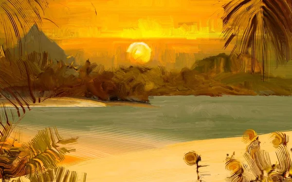 Amazing Natural Background Tropical Sunset — Stock Photo, Image
