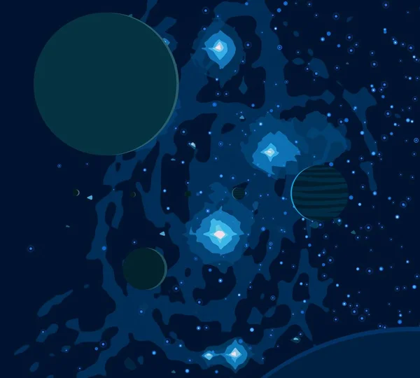 Иллюстрация Мультфильм Космического Фона Изображения Глубокое Пространство Звезды Планеты Луны — стоковое фото
