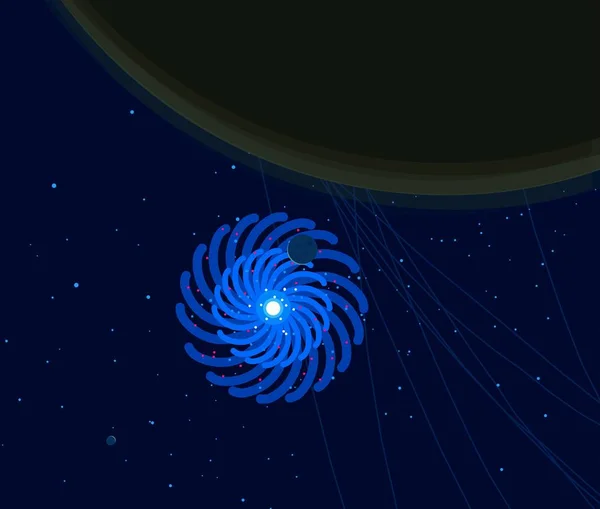 Illustration Tecknad Draw Stil Djupa Interstellära Rymden Stjärnor Planeter Och — Stockfoto