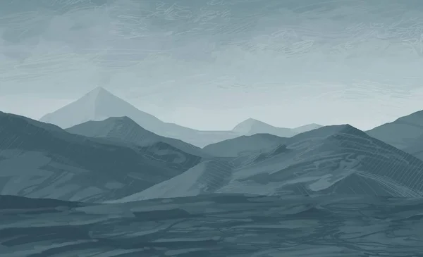 Illüstrasyon Skoçya Dağları Dijital Resim Sanatı Yapımı Çizim — Stok fotoğraf
