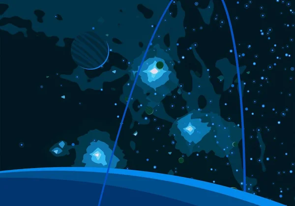 Illüstrasyon Karikatür Uzay Arka Plan Resmi Derin Yıldızlararası Uzay Yıldızlar — Stok fotoğraf