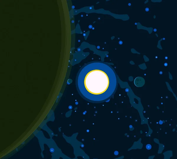 Ilustrace Kreslený Obrázek Pozadí Hluboký Rozlehlý Prostor Hvězdy Planety Měsíce — Stock fotografie